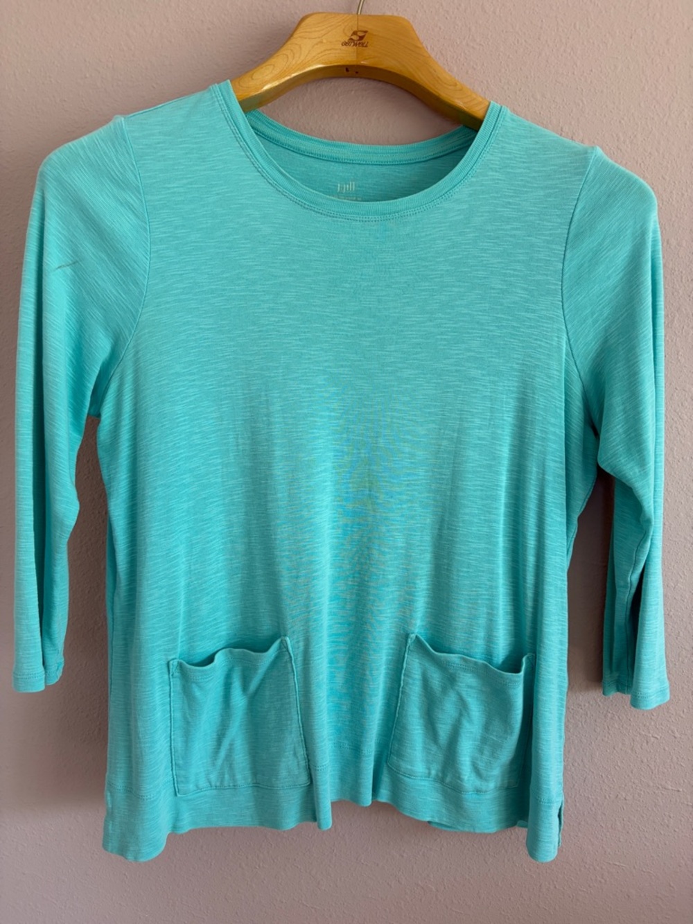 J.Jill Women’s Aqua 3/4 Sleeve Casual Top size MP
